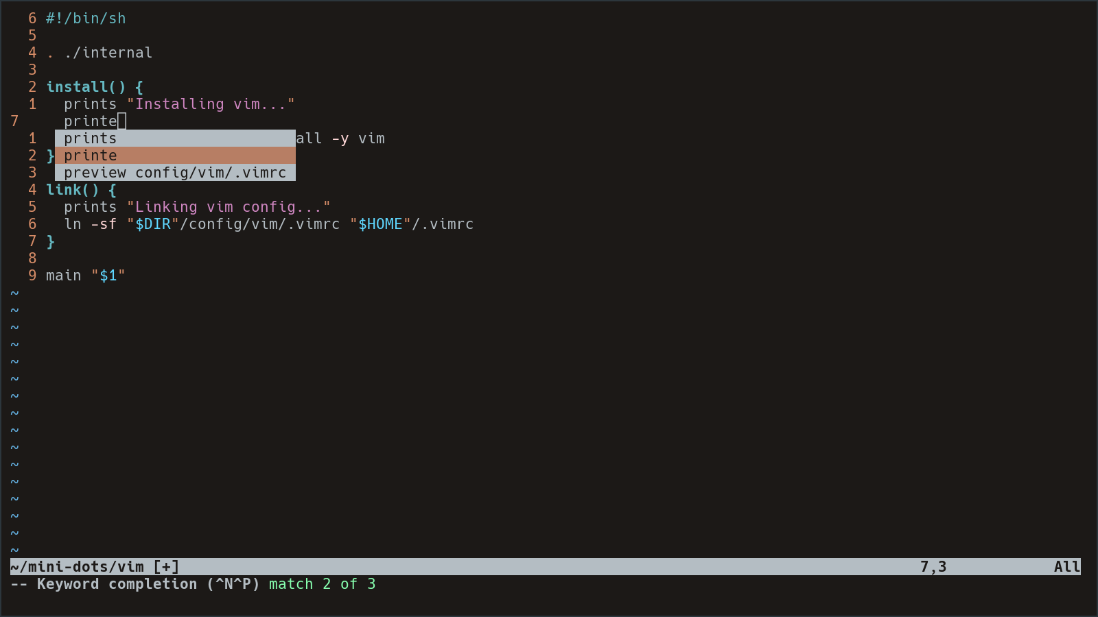 Vim autocomplete
